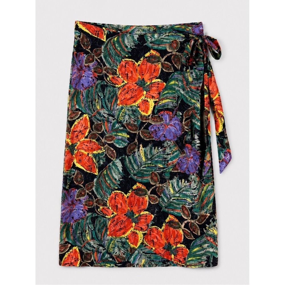 Vintage Womens Wrap Skirt Size 10 Beach Resort Tropical Hawaiian Coastal Cruise